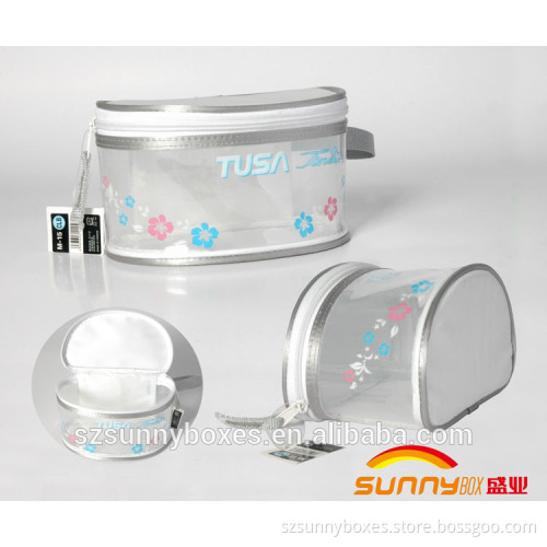 Durable PVC Zipper Closure Cosmetic Box With Handle